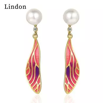 Классические серьги Lindon из медного сплава с синтетическим жемчугом и цирконием, серьги-капли для женщин, подарки для свадебной вечеринки золотой