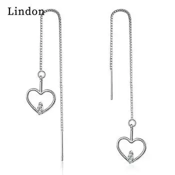 Классические серьги Lindon из медного сплава с цирконом, серьги-капли для женщин, подарки на свадьбу серебряный