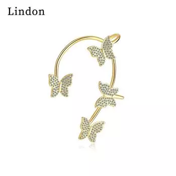 Классические серьги Lindon из медного сплава с цирконом, серьги-капли для женщин, подарки на свадьбу серебряный