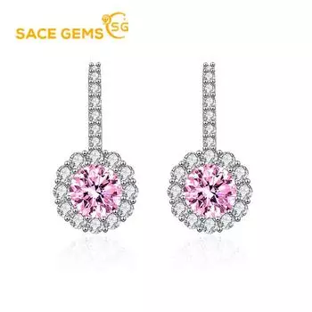 Классические серьги SACE GEMS из медного сплава с цирконом, женские ювелирные изделия, свадебный подарок для вечеринки розовый