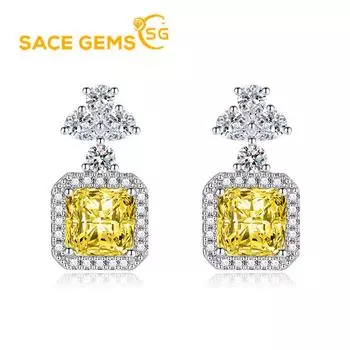 Классические серьги SACE GEMS из медного сплава с цирконом, женские ювелирные изделия, свадебный подарок для вечеринки розовый