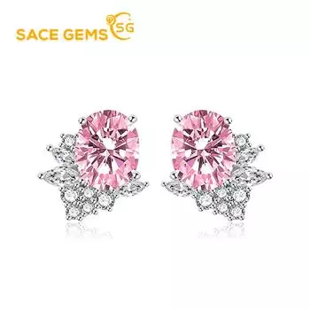 Классические серьги SACE GEMS из медного сплава с цирконом, женские ювелирные изделия, свадебный подарок для вечеринки розовый