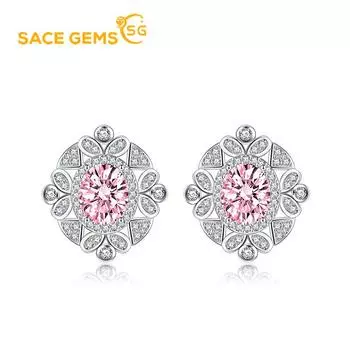 Классические серьги SACE GEMS из медного сплава с цирконом, женские ювелирные изделия, свадебный подарок для вечеринки розовый