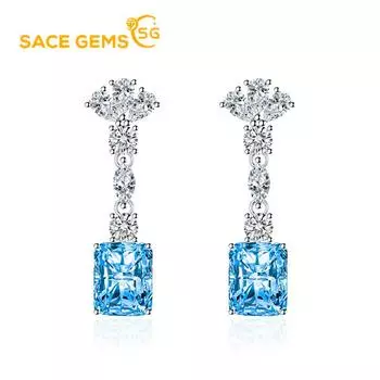 Классические серьги SACE GEMS из медного сплава с цирконом, женские ювелирные изделия, свадебный подарок для вечеринки розовый
