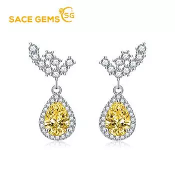 Классические серьги SACE GEMS из медного сплава с цирконом, женские ювелирные изделия, свадебный подарок для вечеринки розовый
