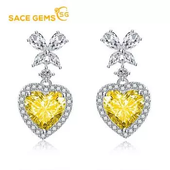 Классические серьги SACE GEMS из медного сплава с цирконом, женские ювелирные изделия, свадебный подарок для вечеринки розовый