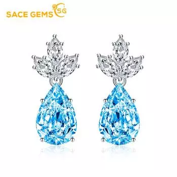 Классические серьги SACE GEMS из медного сплава с цирконом, женские ювелирные изделия, свадебный подарок для вечеринки розовый