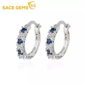 Классические серьги SACE GEMS из медного сплава с синим цирконием для женщин, подарки на свадьбу синий