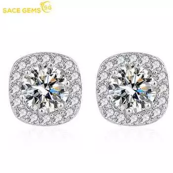 Классические серьги SACE GEMS из медного сплава с квадратным цирконом 5А для женщин, подарки на свадьбу белый