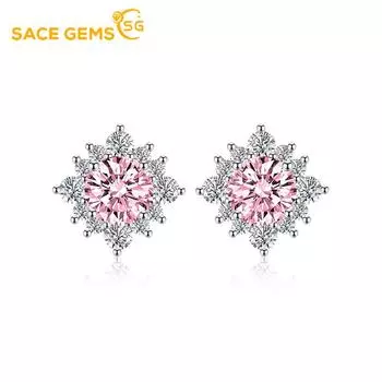 Классические серьги SACE GEMS из медного сплава с цирконом, женские ювелирные изделия, свадебный подарок для вечеринки розовый