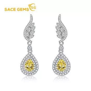 Классические серьги SACE GEMS из медного сплава с цирконом, женские ювелирные изделия, свадебный подарок для вечеринки розовый