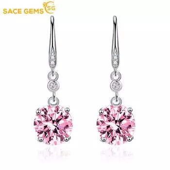 Классические серьги SACE GEMS из медного сплава с цирконом, женские ювелирные изделия, свадебный подарок для вечеринки розовый