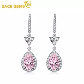Классические серьги SACE GEMS из медного сплава с цирконом, женские ювелирные изделия, свадебный подарок для вечеринки розовый