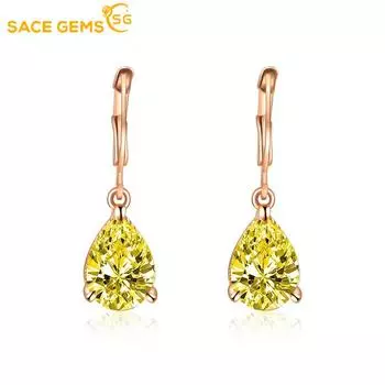 Классические серьги SACE GEMS из медного сплава с цирконом, женские ювелирные изделия, свадебный подарок для вечеринки розовый