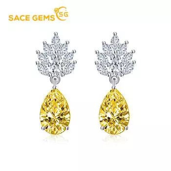 Классические серьги SACE GEMS из медного сплава с цирконом, женские ювелирные изделия, свадебный подарок для вечеринки розовый