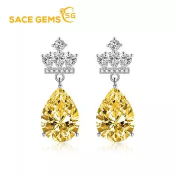 Классические серьги SACE GEMS из медного сплава с цирконом, женские ювелирные изделия, свадебный подарок для вечеринки розовый