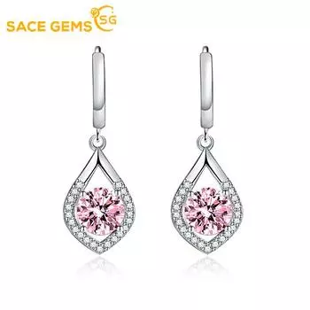 Классические серьги SACE GEMS из медного сплава с цирконом, женские ювелирные изделия, свадебный подарок для вечеринки розовый