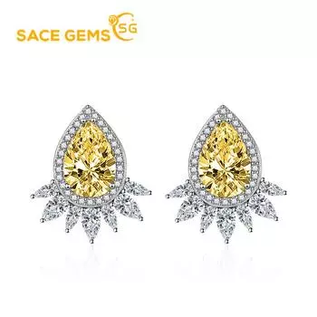 Классические серьги SACE GEMS из медного сплава с цирконом, женские ювелирные изделия, свадебный подарок для вечеринки розовый