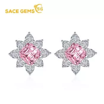 Классические серьги SACE GEMS из медного сплава с цирконом, женские ювелирные изделия, свадебный подарок для вечеринки розовый
