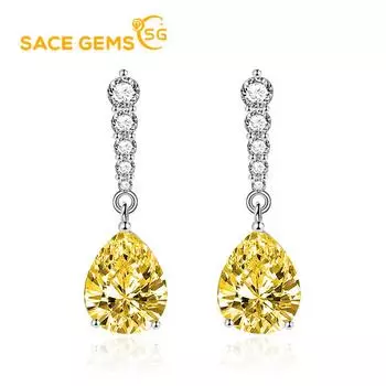 Классические серьги SACE GEMS из медного сплава с цирконом, женские ювелирные изделия, свадебный подарок для вечеринки розовый