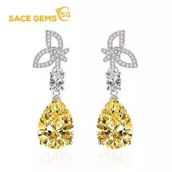 Классические серьги SACE GEMS из медного сплава с цирконом, женские ювелирные изделия, свадебный подарок для вечеринки розовый