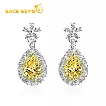 Классические серьги SACE GEMS из медного сплава с цирконом, женские ювелирные изделия, свадебный подарок для вечеринки розовый
