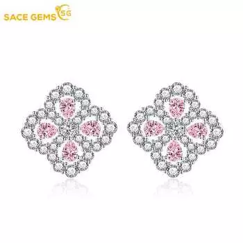 Классические серьги SACE GEMS из медного сплава с цирконом, женские ювелирные изделия, свадебный подарок для вечеринки розовый