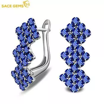 Классические серьги SACE GEMS с цирконием Super Flash для женщин, подарки на свадьбу синий