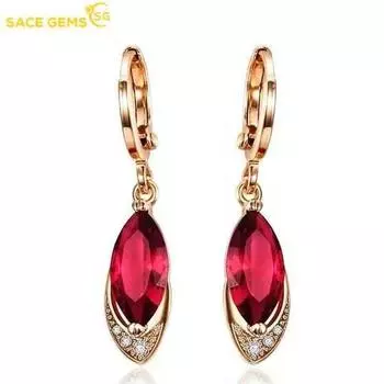 Классические серьги SACE GEMS с медным цирконием для женщин, подарки на свадьбу золотой