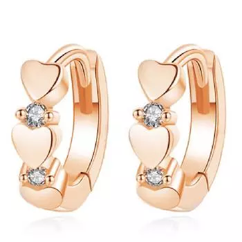 Классические серьги-сердечки с цирконием для женщин, ювелирные изделия, обручи из розового золота, женские серьги из стерлингового серебра 925 пробы, женские аксессуары для ушей