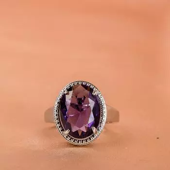 Классические серебряные кольца Cellacity с аметистом для женщин, овальные драгоценные камни, обручальное серебро, женский подарок, размер 6-10 9 фиолетовый