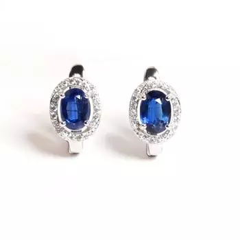 Классические серебряные серьги простого дизайна с натуральными синими кианитами, овальные 5*7 мм, изысканные украшения для женщин, хороший подарок синий