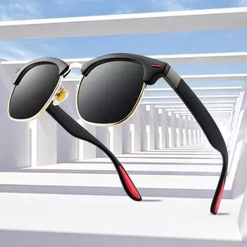 Классические солнцезащитные очки TR90 Legs Lighter Design Polarized Sunglasses Female Male Men Women Retro Fashion Rivet Handmade