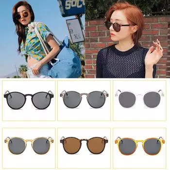 Классические спортивные очки для активного отдыха из сплава, унисекс, женские, для путешествий, вождения, UV400, круглые, ретро, солнцезащитные очки, мужские, изящные ювелирные изделия оранжевый