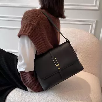 Классические сумки через плечо с клапаном для женщин, роскошная дизайнерская сумка в стиле ретро, чистая цветная сумка-мессенджер большой емкости 27x18x10cm
