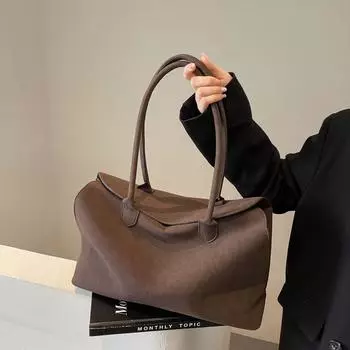 Классические сумки из искусственной замши для женщин в английском стиле, элегантные сумки на ремне, большие, солидные, дизайнерские, повседневные, женские, ретро, женские сумки чёрный