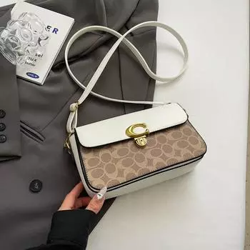 Классические сумки-сумки с монограммой в стиле «колор-блок», модные в Европе и Америке, ретро, на одно плечо