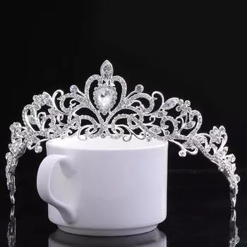 Классические свадебные аксессуары для волос, корейская мода невесты со стразами, большая свадебная тиара с короной