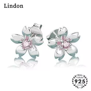 Классические свадебные серьги Lindon для женщин, серьги в форме цветка, подарок на помолвку серебряный