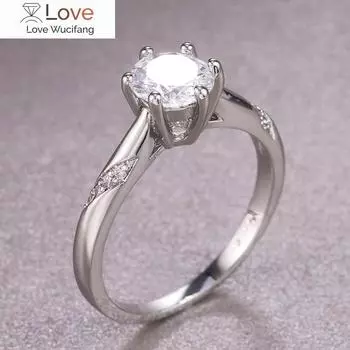 Классические свадебные украшения серебряного цвета с солитером 6 когтей CZ камни кольца для женщин любовные аксессуары подарок на день святого валентина 8