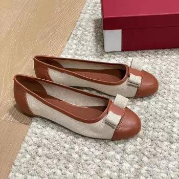 Классические туфли из натуральной кожи с закрытым носком Willow Fashion Womens Mary Janes Butterfly-Knot Decora Ballet Shoes 35