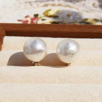 Классические универсальные серьги-гвоздики с крупным хлопковым жемчугом 18 мм, женские легкие серьги в стиле ретро, взрывные серьги 75