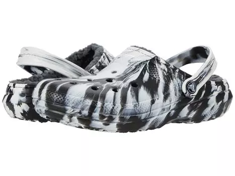 Классические утепленные клоги Classic Lined Marble 24 см [Crocs], Белый/Черный,