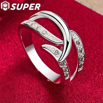 Классические ювелирные изделия из стерлингового серебра 925 пробы с цирконом AAA 7#