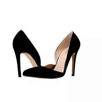 Классические весенние женские туфли-лодочки, сексуальные бархатные туфли с острым носком на высоком каблуке, свадебные туфли для вечеринки 35 чёрный