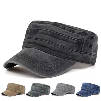 Классические винтажные мужские мытые кепки с плоским верхом и шляпа, регулируемая плотная кепка, зимние теплые военные шапки для мужчин