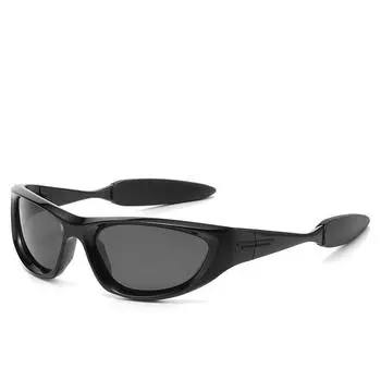 Классические винтажные солнцезащитные очки Y2K «кошачий глаз», мужские поляризационные спортивные очки UV400, модные солнцезащитные очки в стиле панк, люксовый бренд, дизайн в стиле хип-хоп синий