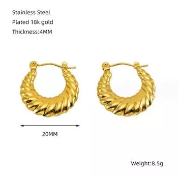 Классические водонепроницаемые массивные кованые серьги-кольца из нержавеющей стали, необычные украшения