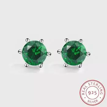 Классические зеленые серьги с цирконом S925, серебряные серьги для женщин, креативные серьги из стерлингового серебра с блестящим цирконием, свадебные украшения, украшения для вечеринок зелёный