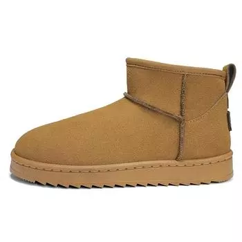 Классические желтые зимние ботинки Мужские зимние короткие плюшевые ботильоны для мужчин и женщин Замшевые ботинки Уличные Нескользящие Платформа Пушистые Ботинки Мужские 36